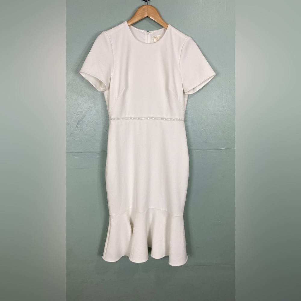 Shoshanna Midi Sheath Dress White Sz‎ 8